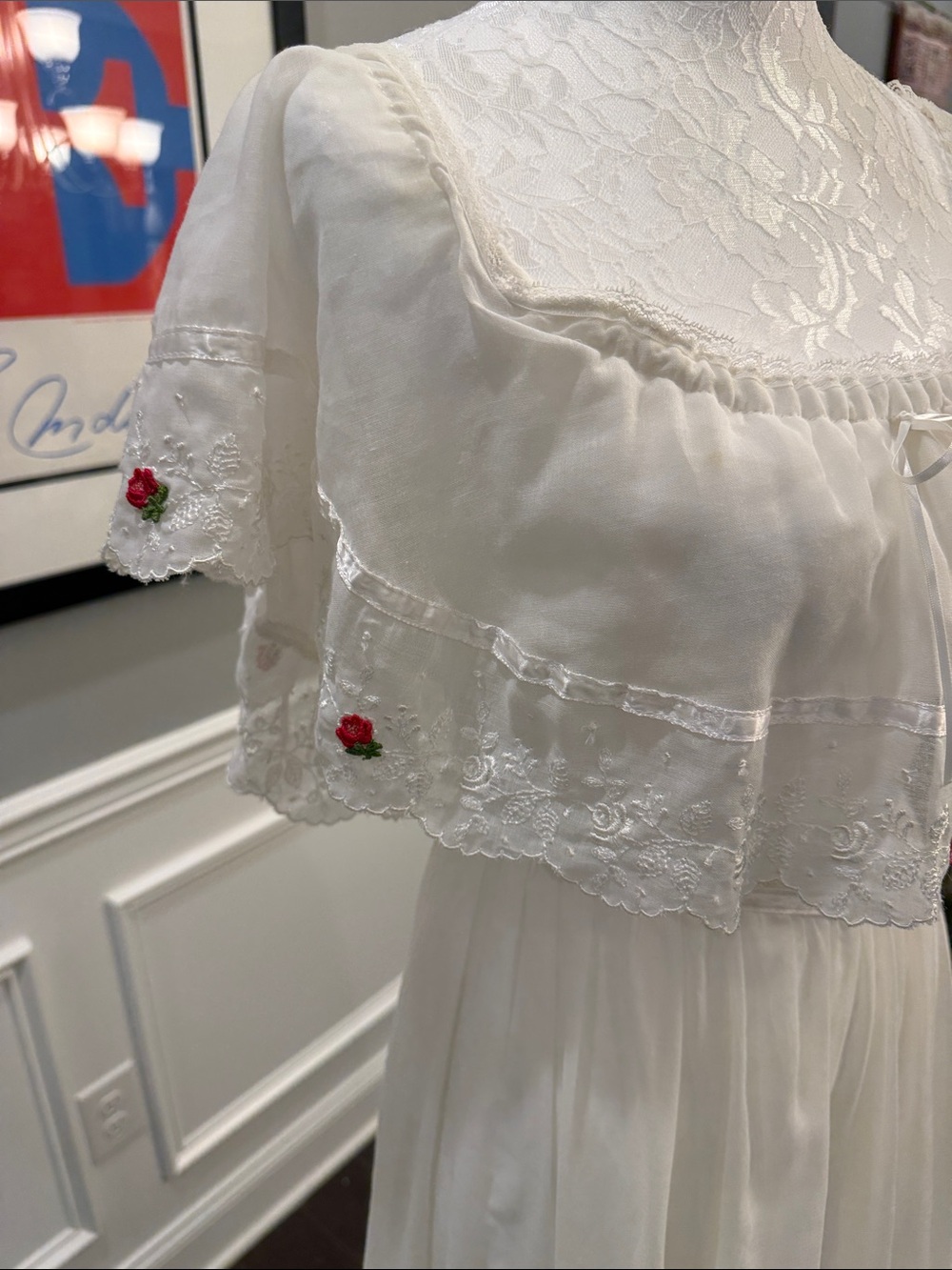 Rare Vintage 70’s Gunne Sax by Jessica San Francisco Cream and Lace Maxi Dress - Picture 2 of 16